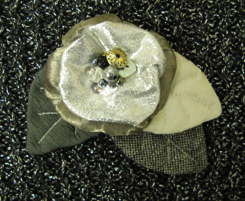 silver layered corsage